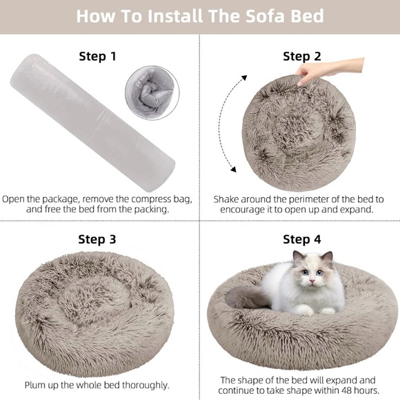 BNWT! Nisrada, 20” Cat/Dog Bed for Cats, for Small, Medium, Large Dogs, Washable - Picture 2 of 6